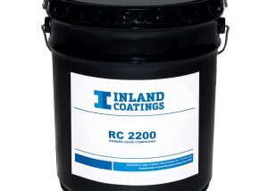A bucket of Inland's Original Line RC-2200 Rubber Seam Compound.