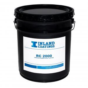A bucket of Inland's RC-2000 Original Line Premium Rubber Roof Coating.