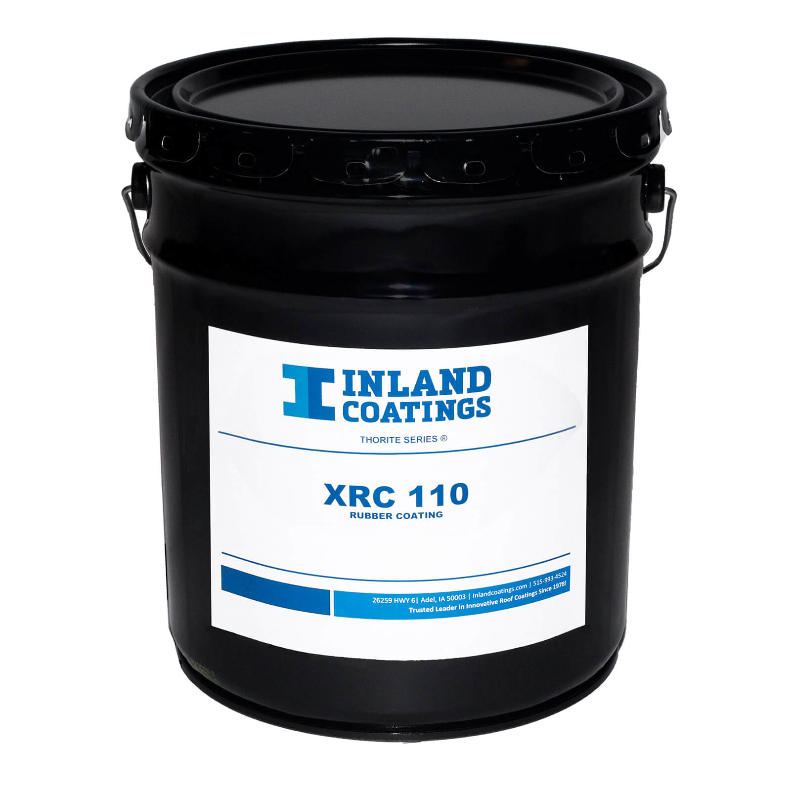 A bucket of Inland's XRC-110 Thorite Series Rubber Coating