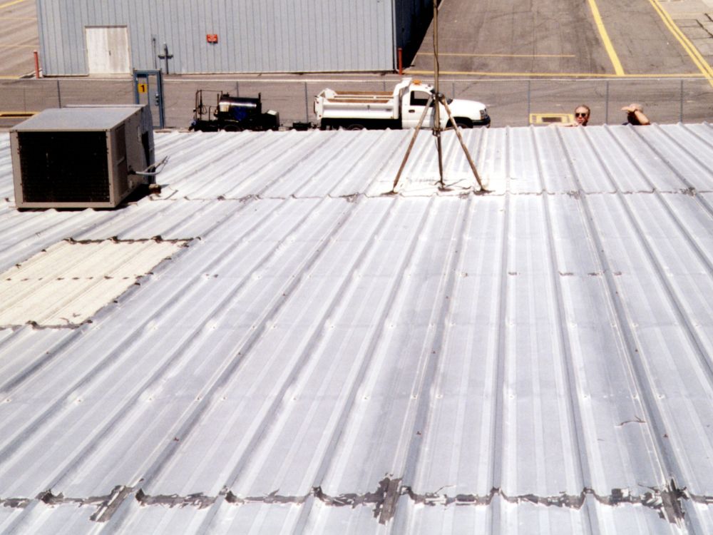 close-up of roof with equipment