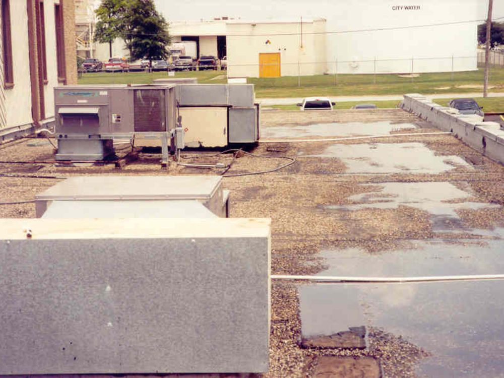 roof with water on it 