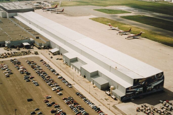 aerial view of airlines building