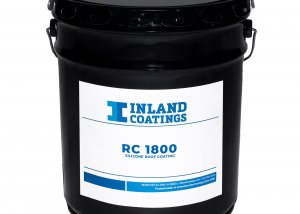 A bucket of Inland's RC-1800 Silicone Roof Coating.