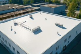 overhead view of restored commercial roof