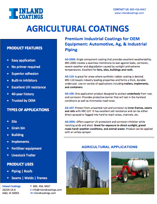 Agricultural Coatings product info sheet