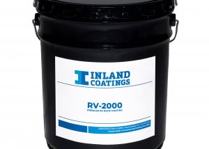 A bucket of Inland's RV-2000 Premium RV Roof Coating