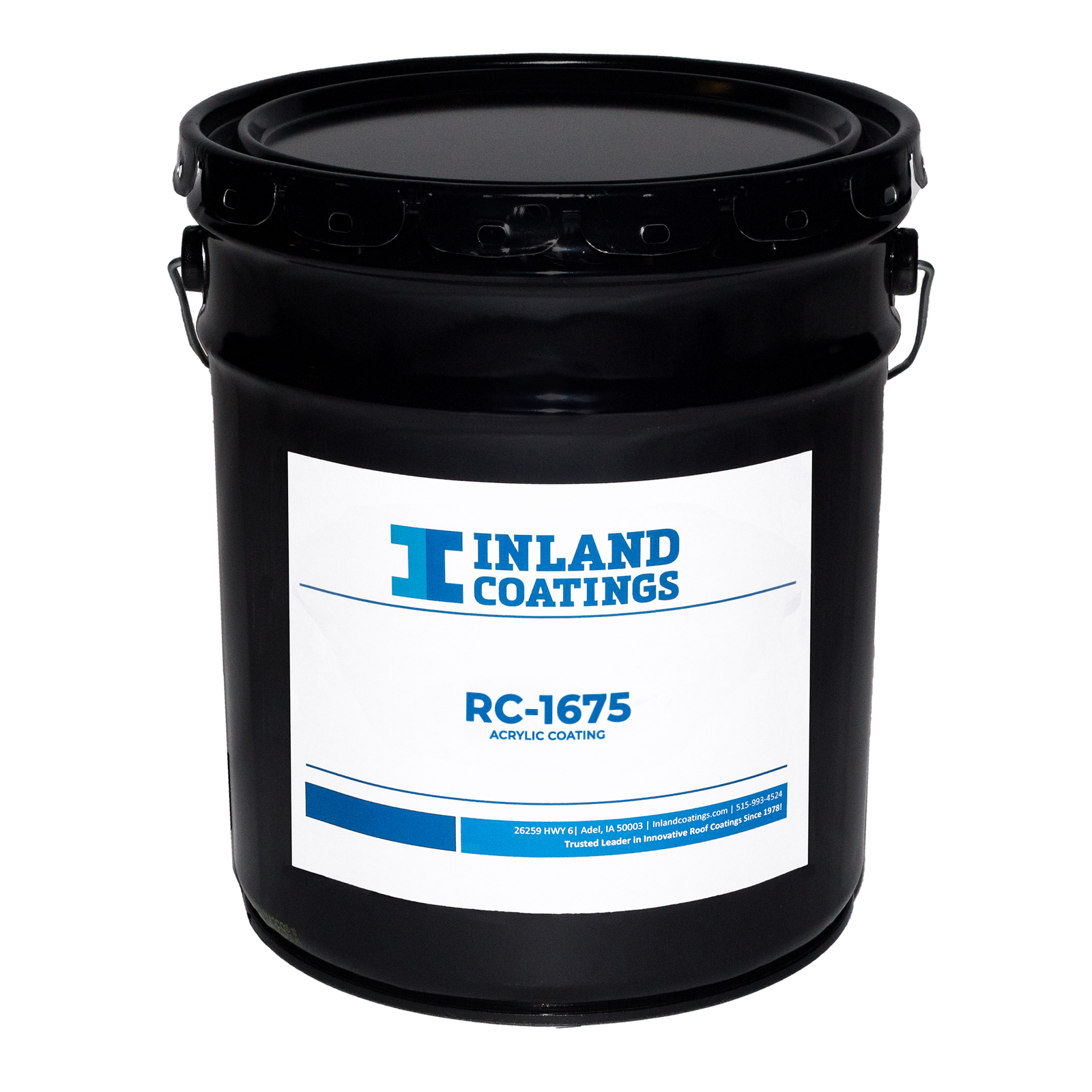 A bucket of Inland's RC-1675 Acrylic Rust Inhibitor