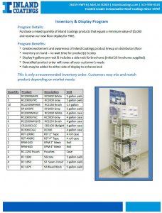 Inland Coatings' Inventory and Display Program