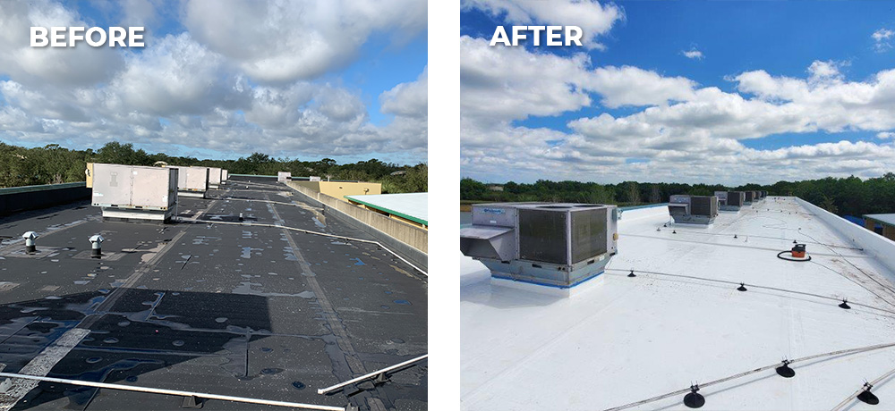before and after roof treatment
