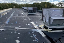 Inland identifying a roof leak on top of roof