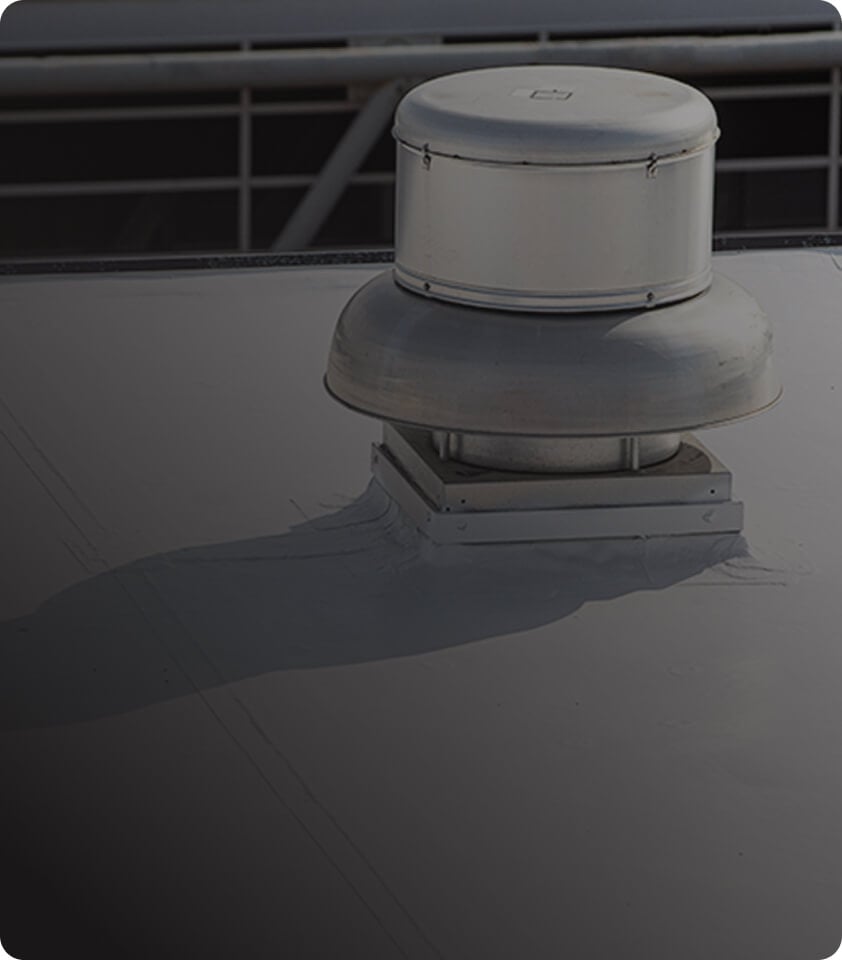 close-up of roof with application with dark overlay