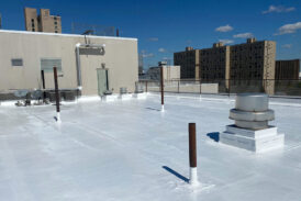 Inland picture of white silicone roofing